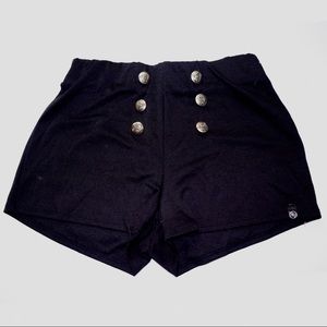 Stretch Shorts w/ Sailor Button Detail